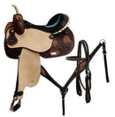 Circle S Circle S Feather Tooled Barrel Saddle Set