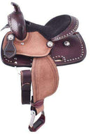 Double T 10" Double T Basketweave Tooled Saddle
