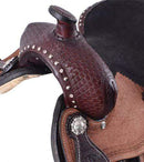 Double T 10" Double T Basketweave Tooled Saddle