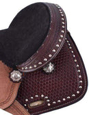Double T 10" Double T Basketweave Tooled Saddle