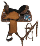 Double T Double T Barrel Style Saddle Set With Metallic Cross