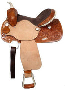 Double T Double T Floral Tooled Barrel Saddle