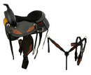 Showman 16" Economy Two-Tone Black & Medium Oil Barrel Saddle Set