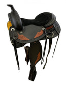 Showman 16" Economy Two-Tone Black & Medium Oil Barrel Saddle Set