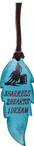 Showman "3 Barrels, 2 Hearts, 1 Dream" Feather Tie On