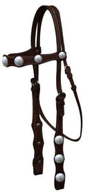 Showman Leather Headstall With Silver Conchos