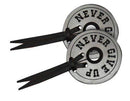 Showman Metallic Silver Leather Bit Guards With "Never Give Up"