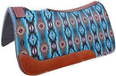 Showman Showman 31" x 32" Teal and Brown Southwest Printed Solid Felt Saddle Pad