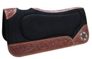 Showman Showman 32" x 31" Black Felt Built Up Pad With A Hair On Inlay Star Design