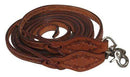 Showman Showman 5/8" x 8ft Argentina Cow Leather Barbed Wire Tooled Split Reins