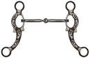 Showman Showman 5" Brown Snaffle Bit with Engraved Silver Overlays