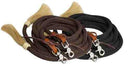 Showman Showman 8' Round Braided Nylon Split Reins With Horse Hair Ends