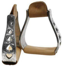 Showman Showman Aluminum Polished Engraved Stirrups With Cut Out Poker Design