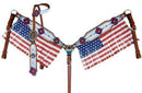 Showman Showman American Flag Fringe Headstall Set