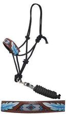 Showman Showman Beaded Inlay Rope Halter With Painted Feathers