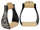 Showman Showman Black Aluminum Engraved Stirrups