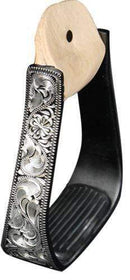 Showman Showman Black Aluminum Stirrups With Silver Engraving