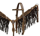 Showman Showman Black Suede Fringe Headstall Set