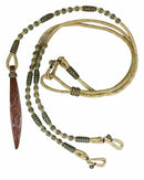 Showman Showman Braided Natural Rawhide Romal Reins with Leather Popper