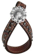 Showman Showman Brown Filigree Leather Tie Down Keeper