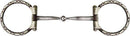 Showman Showman Brown Steel Snaffle Style Bit With Barbwire Silver Trim