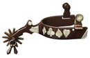 Showman Showman Brown Steel Spur With Engraved Silver "Poker Hand" Design
