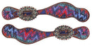 Showman Showman Brushed Chevron Overlay Spur Straps