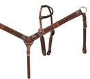 Showman Showman Copper Shimmer Leather "Turn N Burn" Headstall Set