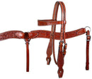 Showman Showman Double Stitched Leather Headstall Set