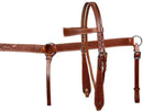Showman Showman Double Stitched Leather Headstall Set