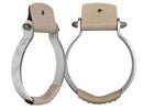 Showman Showman Engraved Aluminum Oxbow Stirrup With Leather Covered Tread
