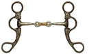Showman Showman Engraved Antique Brown Steel Bit With Dog Bone Center