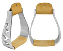Showman Showman Engraved Polished Aluminum Stirrups With Cut Out Zig-Zag Design