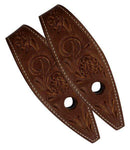 Showman Showman Floral Tooled Leather Slobber Straps