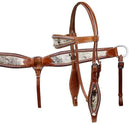 Showman Showman Hair On Cowhide Print Headstall Set