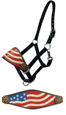 Showman Showman Hand Painted American Flag Bronc Halter