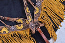 Showman Showman Hand Painted Sunflower Fringe Headstall Set