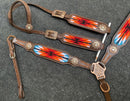 Showman Showman Headstall Set with Wool Southwest Blanket Inlay