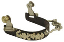 Showman Showman Ladies Black Steel Bumper Rowel Spur With Silver Overlays