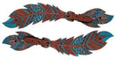 Showman Showman Ladies Cut-Out Teal Painted Feather Spur Straps