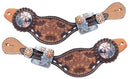 Showman Showman Ladies Sunflower Tooled Spur Straps