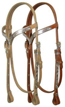 Showman Showman Leather Silver V-Brow Style Headstall