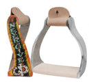 Showman Showman Light Weight Twisted Angled Aluminum Stirrups With Shimmering "Never Give Up" Painted Design