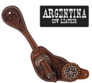 Showman Showman Men's Argentina Cow Leather Celtic Knot Spur Straps