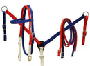 Showman Showman Nylon Red, White And Blue Headstall Set