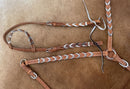 Showman Showman One Ear Headstall Set with Hair on Cowhide Lacing