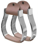 Showman Showman Pony/Youth Polished Aluminum Stirrup With Light Leather Tread