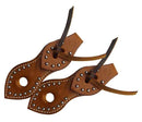 Showman Showman Silver Studded Leather Slobber Straps