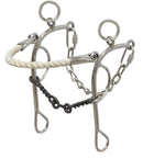 Showman Showman Stainless Steel Dog Bone Rope Nose Combo Hackamore/Gag