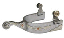 Showman Showman Stainless Steel Spur With Leaf Overlay